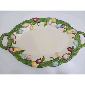 Temptations By‎ Tara Figural Floral Serving Tray Platter Spring Cookie Platter